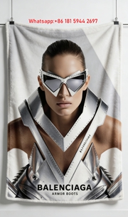 Balenciaga Armor Futuristic Scene Flannel Sofa Throw Blanket BA213